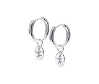 Holly Birth Flower Silver Huggie Earring Charms HO-2718